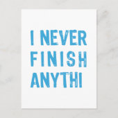 Ich komme nie zu Ende, Wort-Kunst, Textdesign Postkarte (Vorderseite)