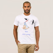 Ich komme... Storchenhalter mit Baby Funny - Hinzu T-Shirt (Vorne ganz)