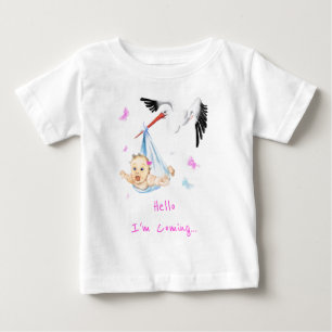 Ich komme. Stork Tragend Baby Fun hinzufügen Text/ T-shirt
