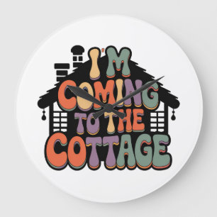Ich komme zum Cottage Große Wanduhr