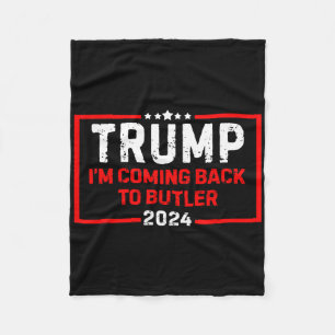 Ich komme zurück zum Butler-Trump-Kampf US-Flagge Fleecedecke