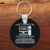 Ich kommentiere keine Code-Programmierung Schlüsselanhänger (Vorderseite)
