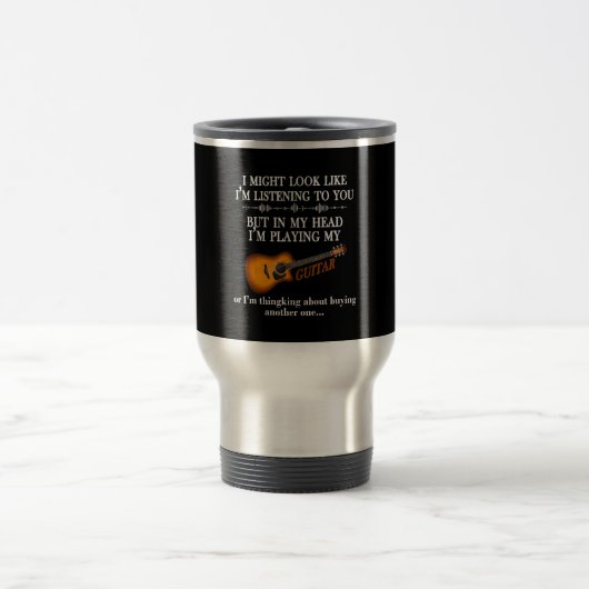 Ich könnte aussehen, als höre ich dir Gitarre Love Reisebecher (Mittel)