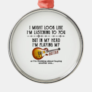 Ich könnte aussehen, als höre ich dir Gitarre sp Ornament Aus Metall