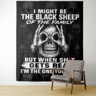 Ich könnte das schwarze Schaf der Familie sein Wandteppich