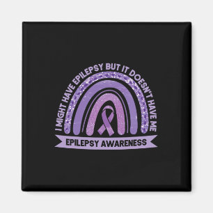 Ich könnte Epilepsie Awareness Lila Rainbow Rib ha Magnet