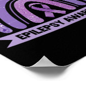 Ich könnte Epilepsie Awareness Lila Rainbow Rib ha Poster (Ecke)
