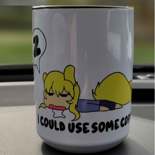 Ich könnte etwas Kaffee trinken Zweifarbige Tasse