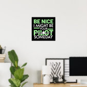 Ich könnte Ihr Pilot sein Funny Aviation Zitat Poster (Heimbüro)