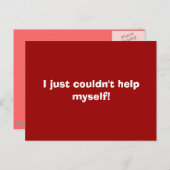 Ich konnte mir einfach nicht helfen! postkarte (Vorne/Hinten)