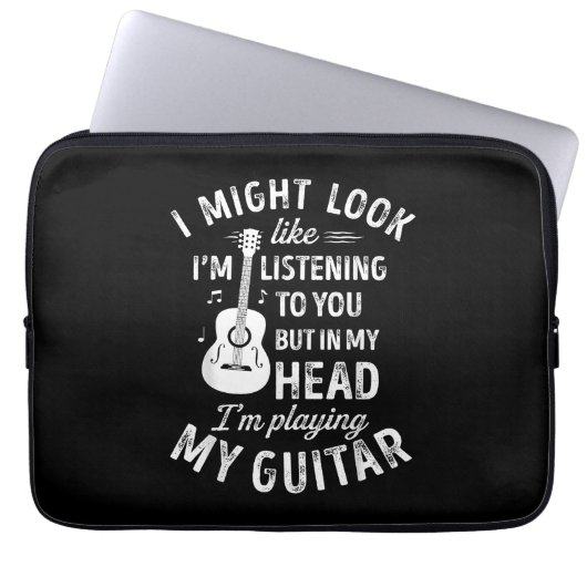 Ich könnte so aussehen, als höre ich dir Funny Gui Laptopschutzhülle (Vorderseite)