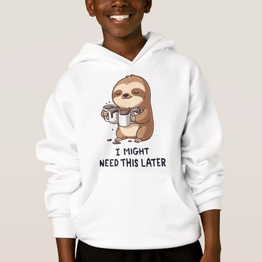 Ich könnte später Kaffee brauchen - Lazy Sloth Spa Hoodie (Vorderseite)