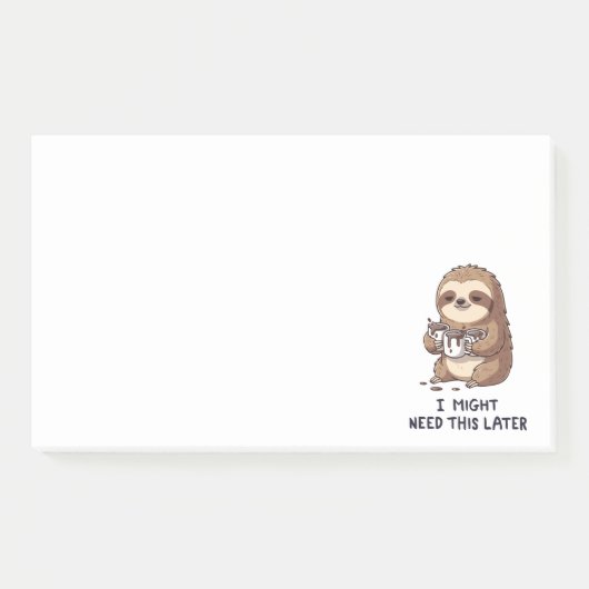 Ich könnte später Kaffee brauchen - Lazy Sloth Spa Post-it Klebezettel (Vorderseite)