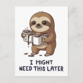 Ich könnte später Kaffee brauchen - Lazy Sloth Spa Postkarte (Vorderseite)