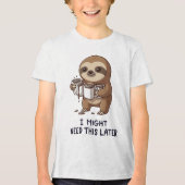Ich könnte später Kaffee brauchen - Lazy Sloth Spa Tri-Blend Shirt (Vorderseite)