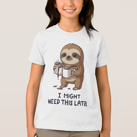 Ich könnte später Kaffee brauchen - Lazy Sloth Spa Tri-Blend Shirt (Vorderseite)