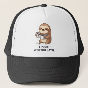 Ich könnte später Kaffee brauchen - Lazy Sloth Spa Truckerkappe