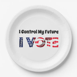 Ich Kontrolle Meine Zukunft - Ich stimme ab Pappteller