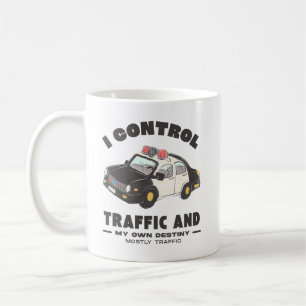 Ich kontrolliere den Verkehr und bestimme das Schi Kaffeetasse