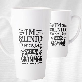 Ich korrigiere leise dein Grammatik Milchtasse