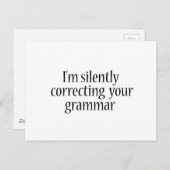 Ich korrigiere leise dein Grammatikhemd Postkarte (Vorne/Hinten)