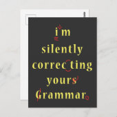 Ich korrigiere leise dein Grammatikstudium Postkarte (Vorne/Hinten)