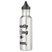 "Ich korrigiere leise deine Grammatik" lustig Edelstahlflasche (Rechts)