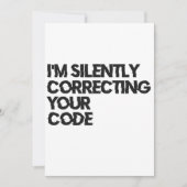 Ich korrigiere leise deinen Code-Funny-Programmier Einladung (Vorderseite)