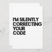 Ich korrigiere leise deinen Code-Funny-Programmier Einladung (Vorne/Hinten)