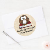 Ich korrigiere stillschweigend dein graumartiges W Runder Aufkleber (Umschlag)