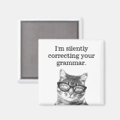 Ich korrigiere stillschweigend deinen grammatikali magnet (Vorderseite/Rückseite)