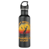 Ich kreuze also nicht Crocheter Crocheting Edelstahlflasche (Vorderseite)