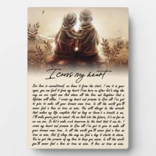 Ich kreuze mein Herz, goldenes Jubiläumsgeschenk Fotoplatte