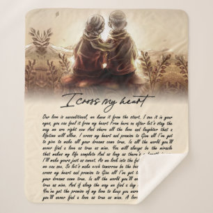 Ich kreuze mein Herz, goldenes Jubiläumsgeschenk Sherpadecke