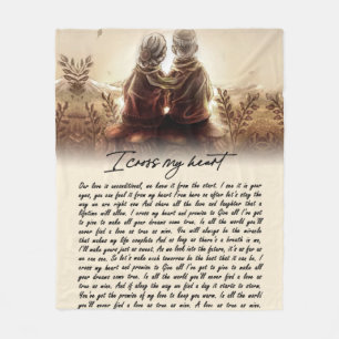 Ich kreuze mein Herz und verspreche, alles zu gebe Fleecedecke