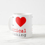 Ich ❤️ Kritisches Denken v2 Kaffeetasse (Vorderseite Links)