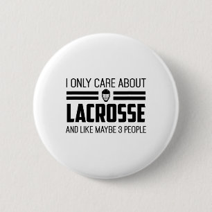 Ich kümmere mich nur um Lacrosse Funny Helmet Lax Button