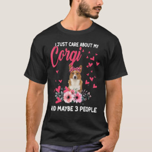 Ich kümmere mich nur um meinen Corgi Floral Corgi  T-Shirt