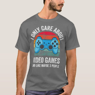 Ich kümmere mich nur um Videospiele Vintag Gamer L T-Shirt