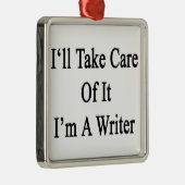 Ich kümmere mich um ihm, das ich ein Verfasser bin Silbernes Ornament (Rechts)