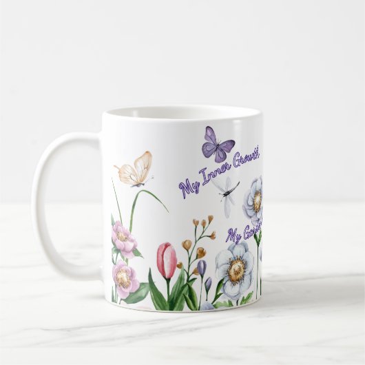 Ich kümmere mich um mich, meine Inner Growth Coffe Kaffeetasse (Links)