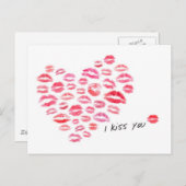 Ich küss dir Herz Postkarte (Vorne/Hinten)