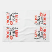 Ich küsse besser, als ich | Lippen koche Geschirrtuch (Horizontal)