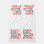 Ich küsse besser, als ich | Lippen koche Geschirrtuch (Vertikal)