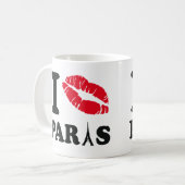 Ich küsse Paris Kaffeetasse (Vorderseite Links)
