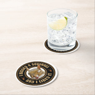 Ich küsste ein Eichhörnchen - lustige Parodie Runder Pappuntersetzer