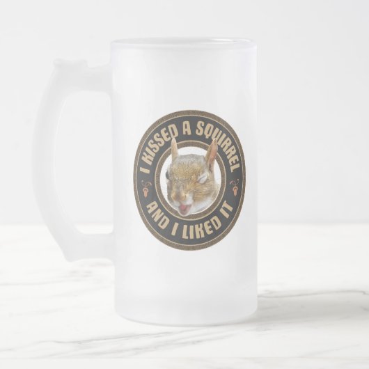 Ich küsste ein Eichhörnchen Mattglas Bierglas (Links)