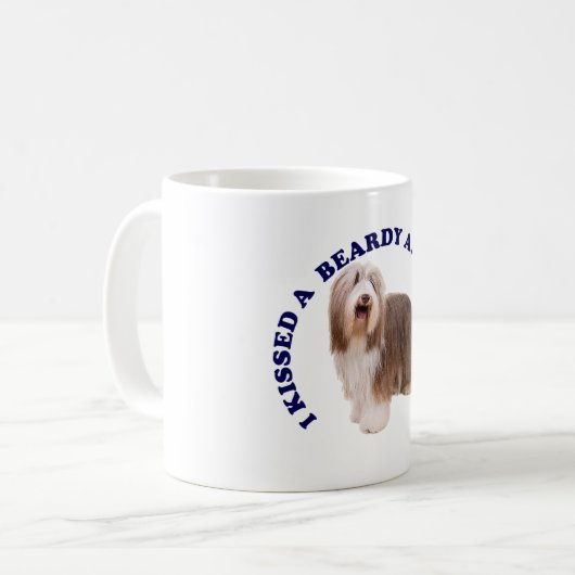 Ich küsste eine bärtige Collie Kaffeetasse (Vorderseite Links)