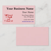 Ich küsste einen Hund Visitenkarte (Vorne/Hinten)