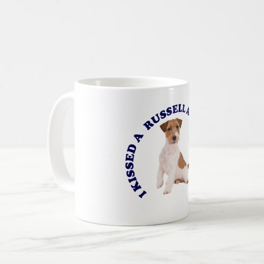 Ich küsste einen Jack Russell Kaffeetasse (Vorderseite Links)